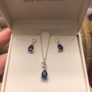 Blue/Purple Necklace+Earring Set